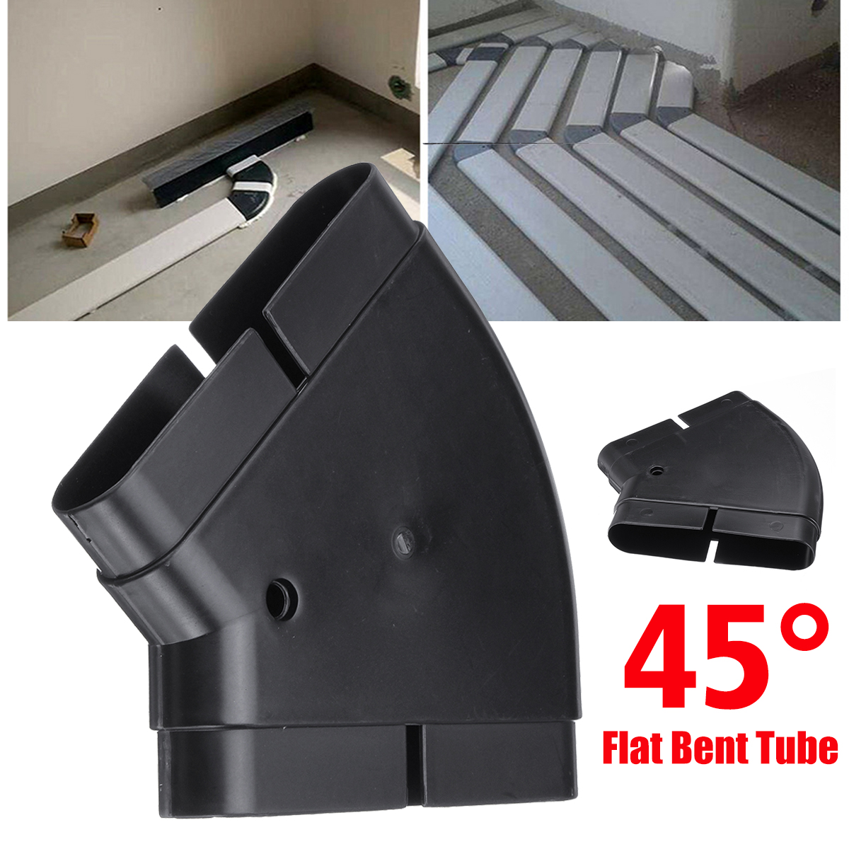 PVC-Ventilation-System-Environmental-Protection-45deg-Flat-Bent-Connector-PVC-Tube-132x30mm-1544944-1