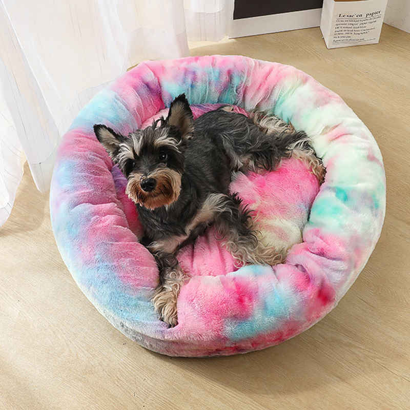 Plush-Round-Soft-Pet-Bed-Flush-Kennel-Nest-Cats-Dogs-Warm-Comfortable-Sleeping-Pads-1619220-2