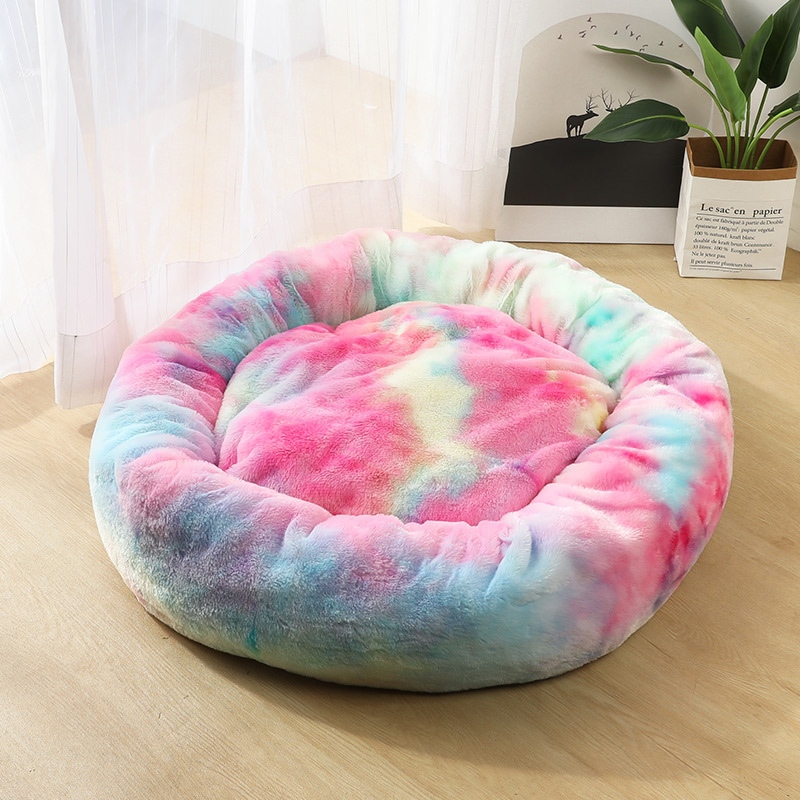 Plush-Round-Soft-Pet-Bed-Flush-Kennel-Nest-Cats-Dogs-Warm-Comfortable-Sleeping-Pads-1619220-3