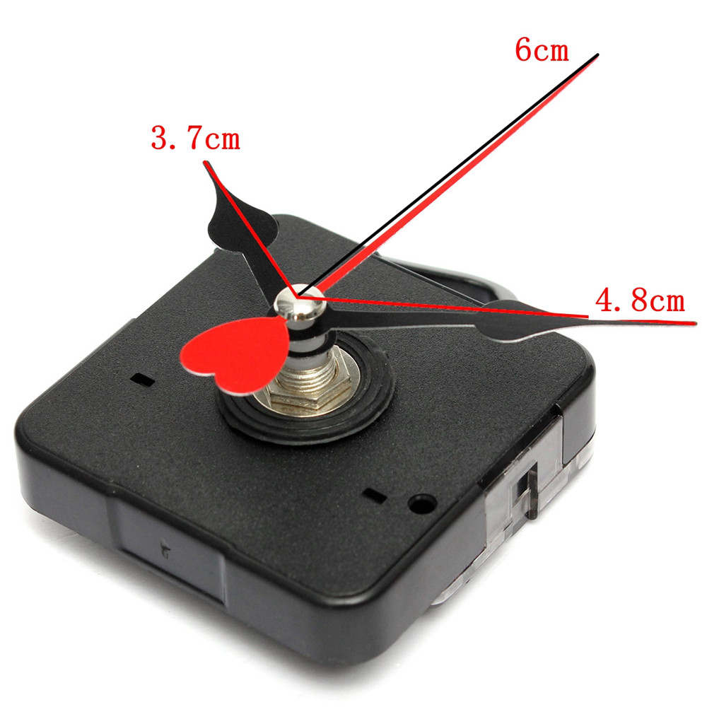 Quartz-Clock-Wall-Movement-Mechanism-Black-Red-Hearts-Hand-Repair-Part-Kit-DIY-1304962-2