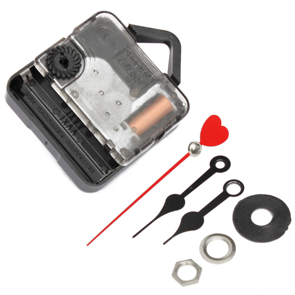 Quartz-Clock-Wall-Movement-Mechanism-Black-Red-Hearts-Hand-Repair-Part-Kit-DIY-1304962-5