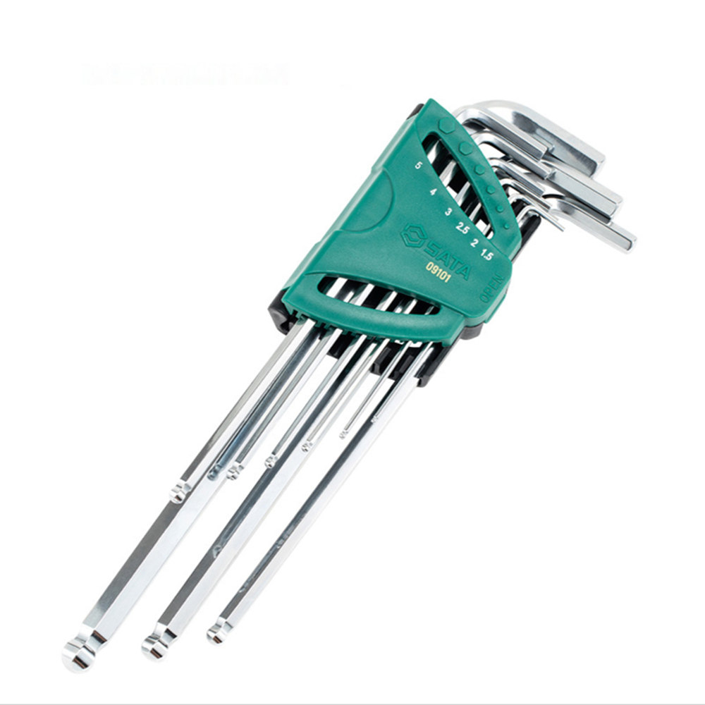 SATA-9Pcs-Metric-Extra-Long-Ball-End-Hexagon-Wrenches-Batch-Head-Household-Hardware-Tools-1951617-3
