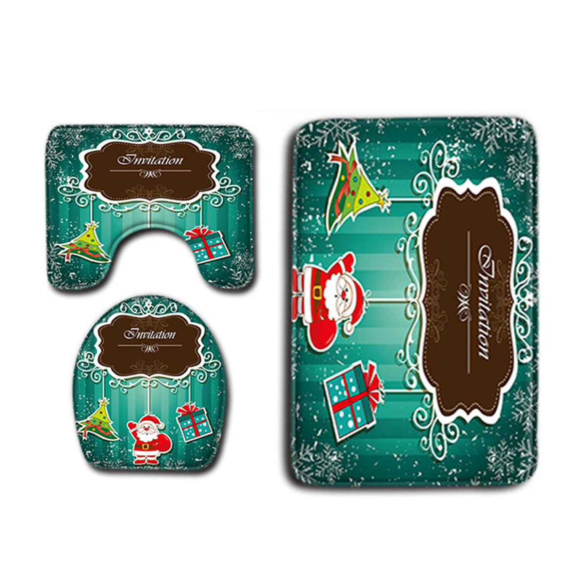 Santa-Claus-Christmas-Fabric-Shower-Curtain-Set-Bathroom-Mat-Toilet-Cover-1591263-2