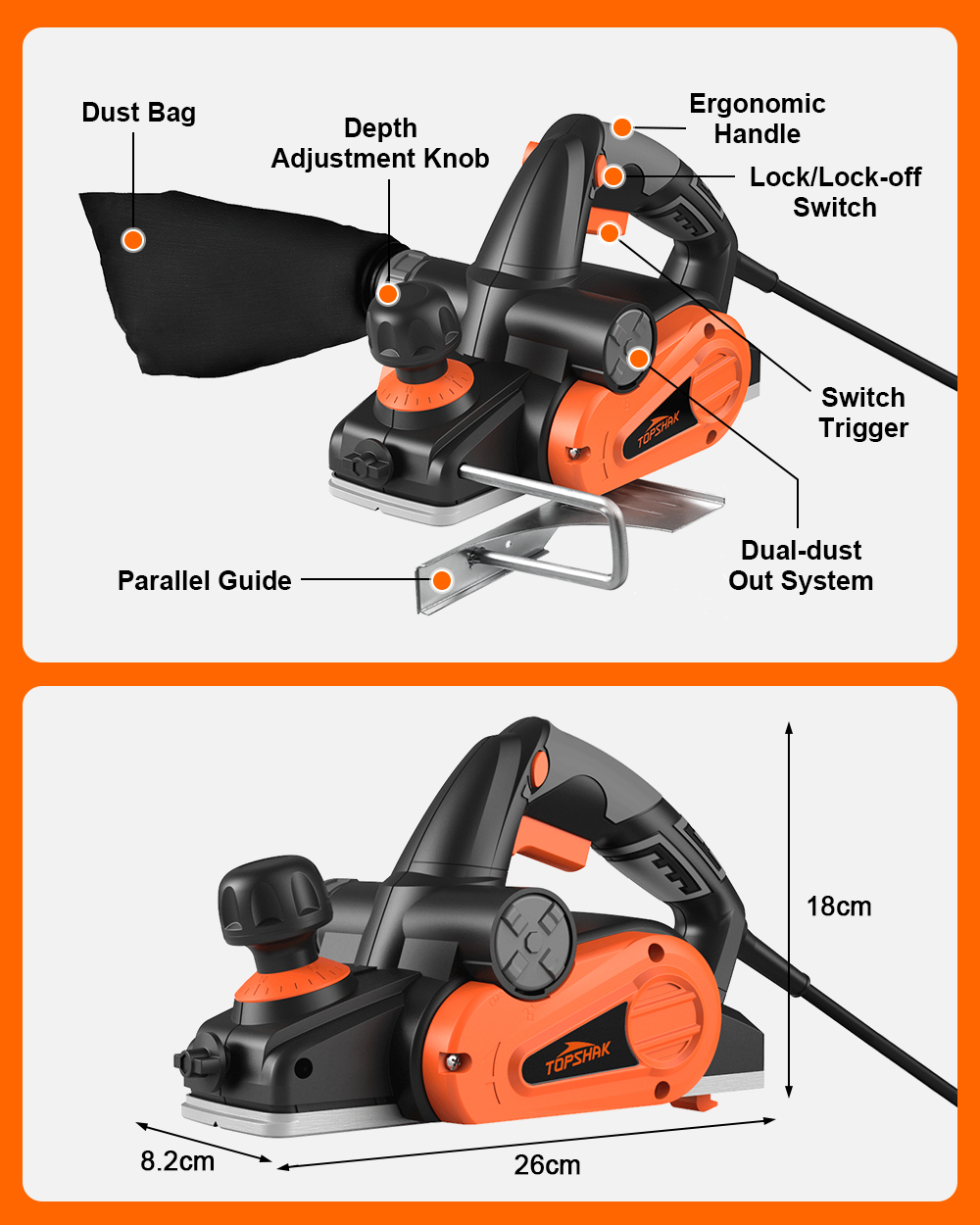 TOPSHAK-EP-1-6-Amp-Electric-Hand-Planer-16500min-32-Wood-Planer-with-Adjustable-Planing-Depth-Power--1911557-8