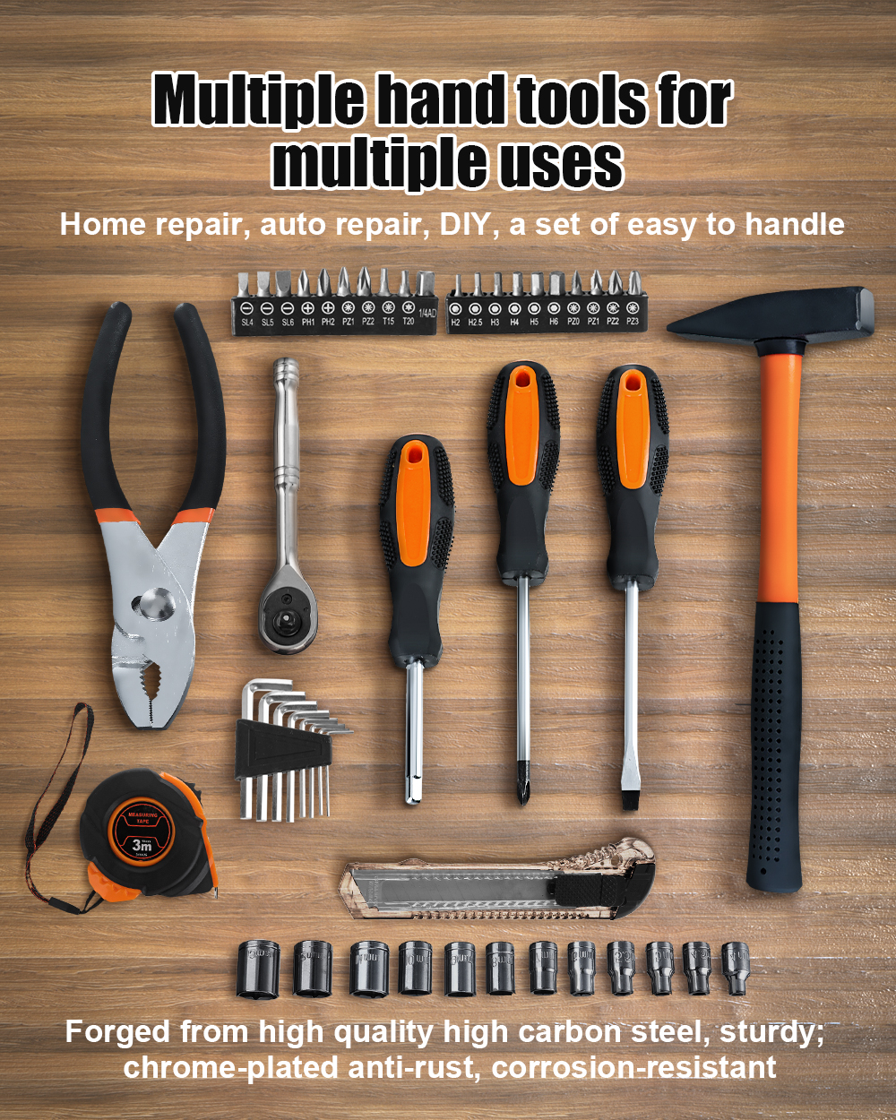 TOPSHAK-TS-CH3-57-Piece-Socket-Wrench-Auto-Repair-Tool-Mixed-Tool-Set-Hand-Tool-Kit-with-Plastic-Too-1940837-2