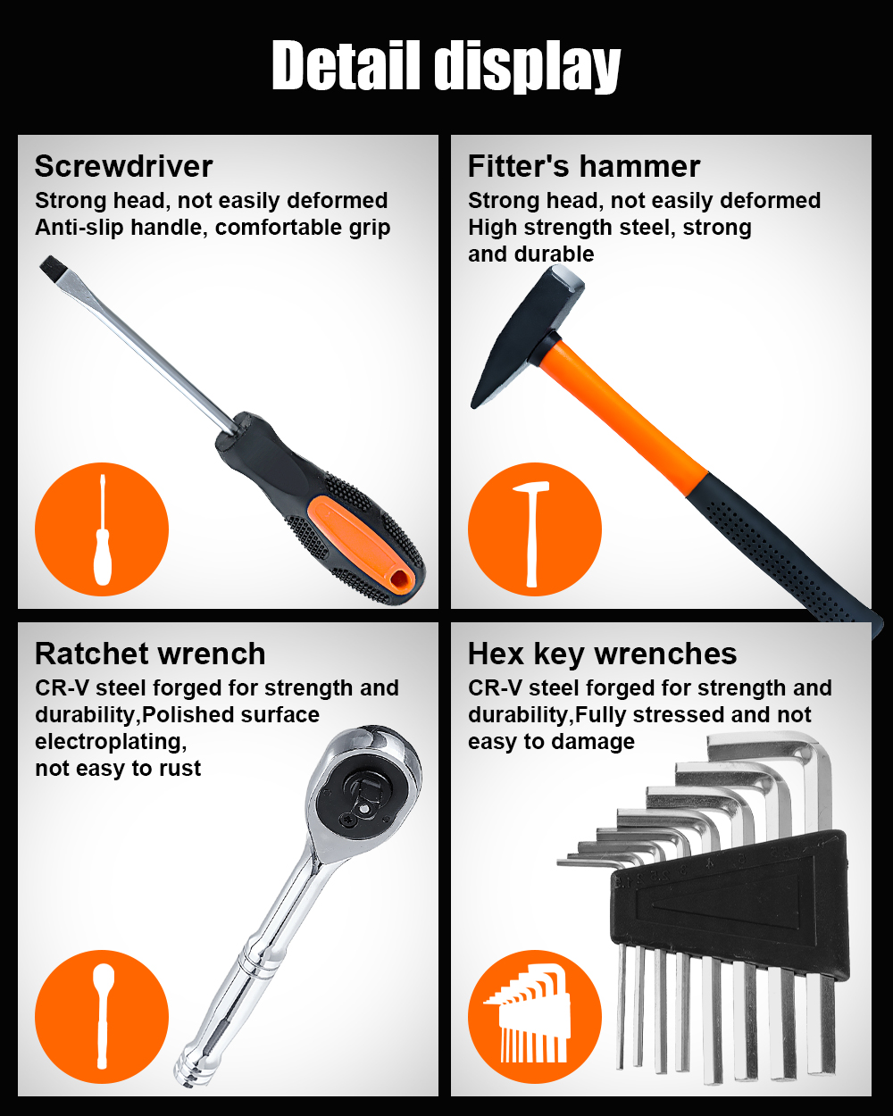 TOPSHAK-TS-CH3-57-Piece-Socket-Wrench-Auto-Repair-Tool-Mixed-Tool-Set-Hand-Tool-Kit-with-Plastic-Too-1940837-4