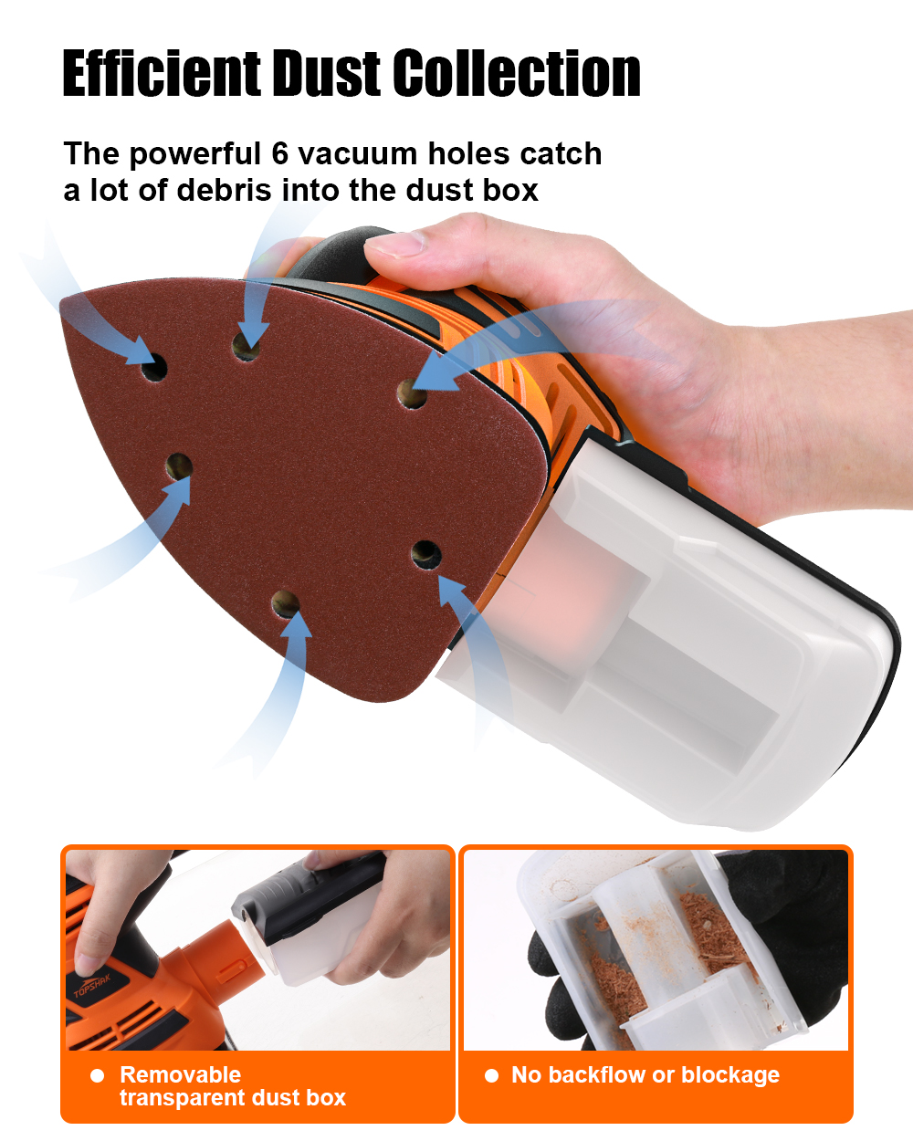 TOPSHAK-TS-SD2-130W-Mouse-Detail-Sander-Small-Sander-with-12Pcs-Sandpapers-Dust-Collection-Box-Hand--1917774-7