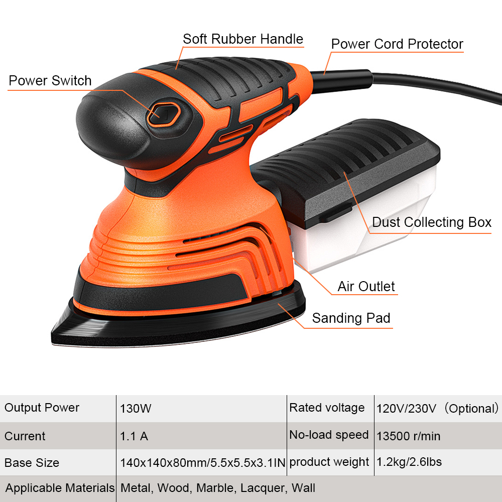 TOPSHAK-TS-SD2-130W-Mouse-Detail-Sander-Small-Sander-with-12Pcs-Sandpapers-Dust-Collection-Box-Hand--1917774-10