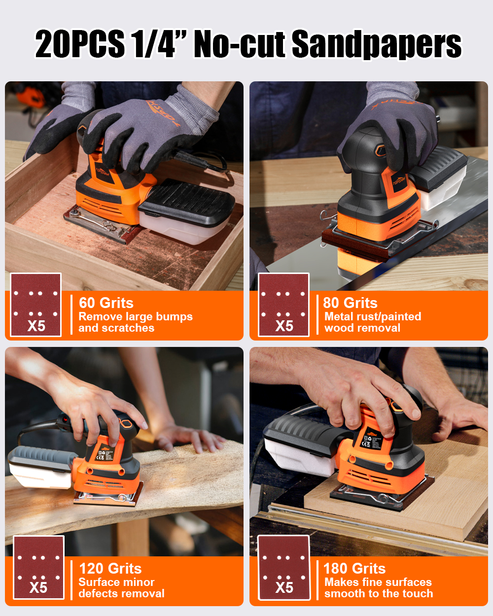 TOPSHAK-TS-SD6-260W-Electric-Palm-Sander-Hand-Sander-with-20Pcs-Sandpapers-Hand-Held-Sander-Dust-Col-1917944-4