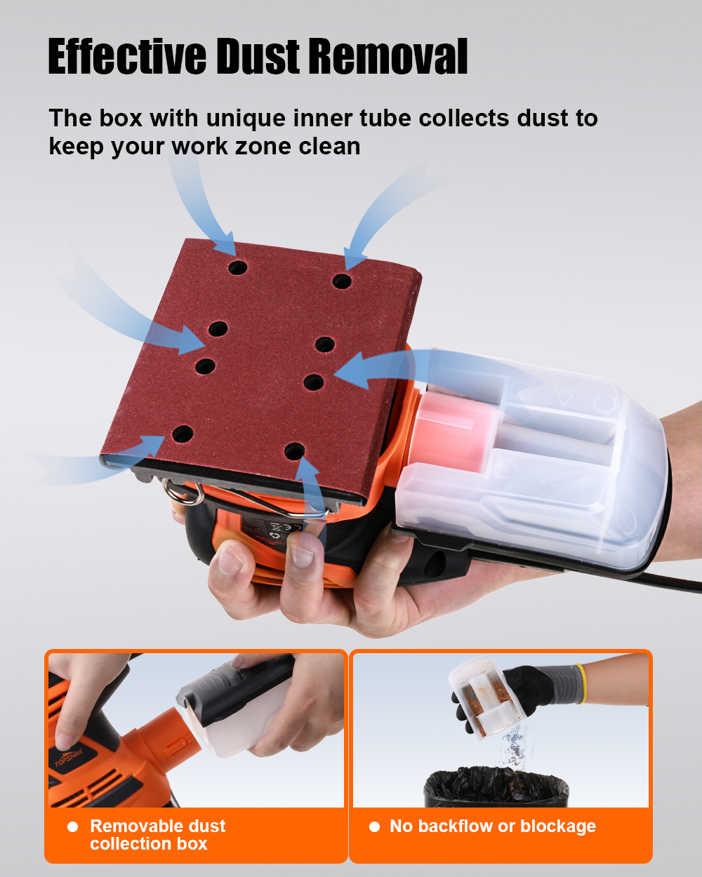 TOPSHAK-TS-SD6-260W-Electric-Palm-Sander-Hand-Sander-with-20Pcs-Sandpapers-Hand-Held-Sander-Dust-Col-1917944-5