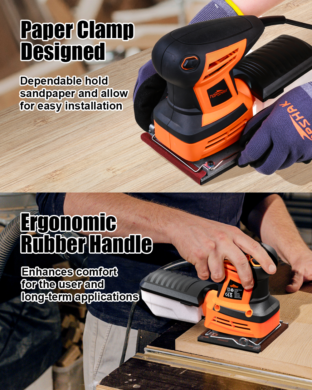 TOPSHAK-TS-SD6-260W-Electric-Palm-Sander-Hand-Sander-with-20Pcs-Sandpapers-Hand-Held-Sander-Dust-Col-1917944-7