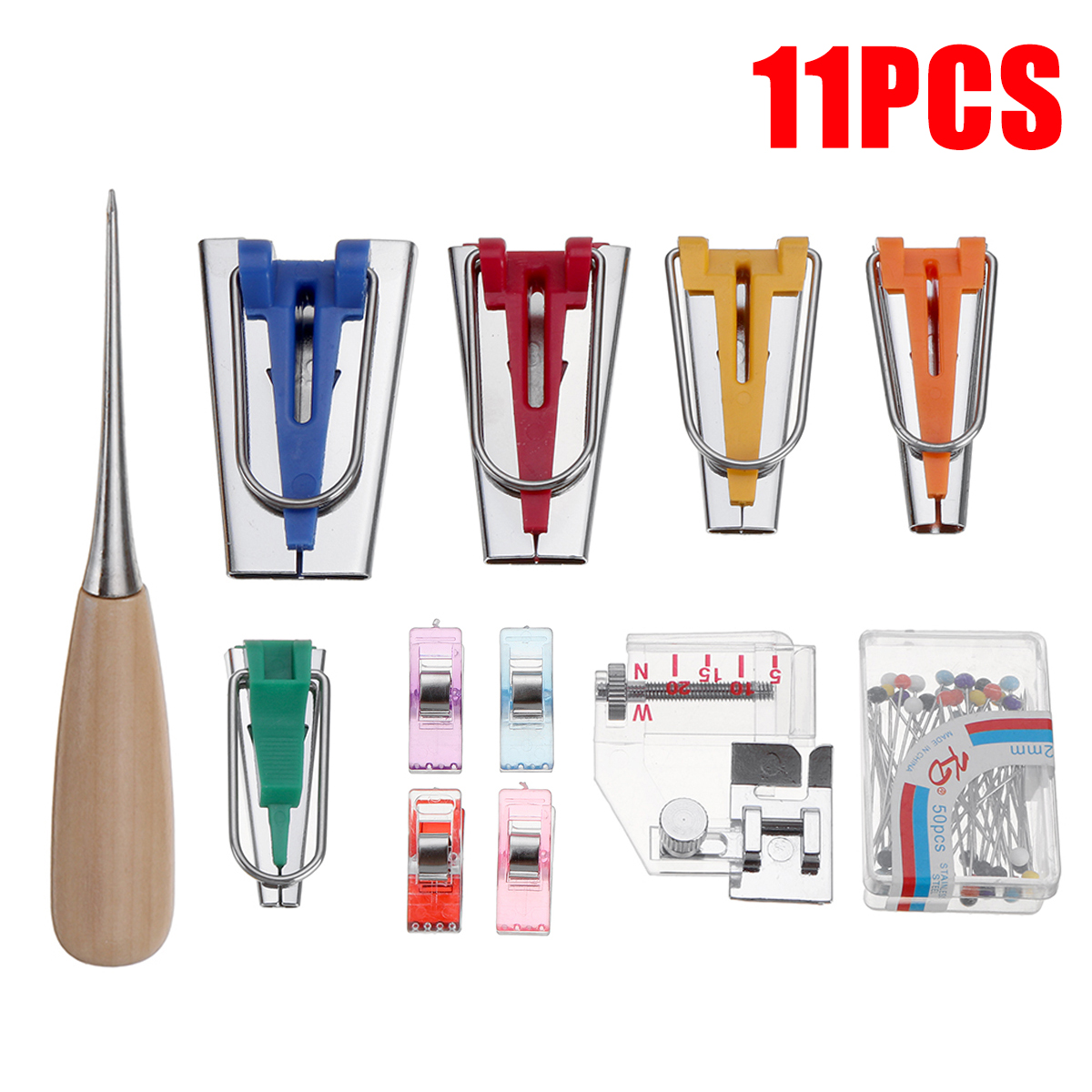 Tape-Maker-Bias-Binder-Foot-Awl-Ball-Pin-Set-Binding-Quilting-Sewing-Replacement-1721587-2
