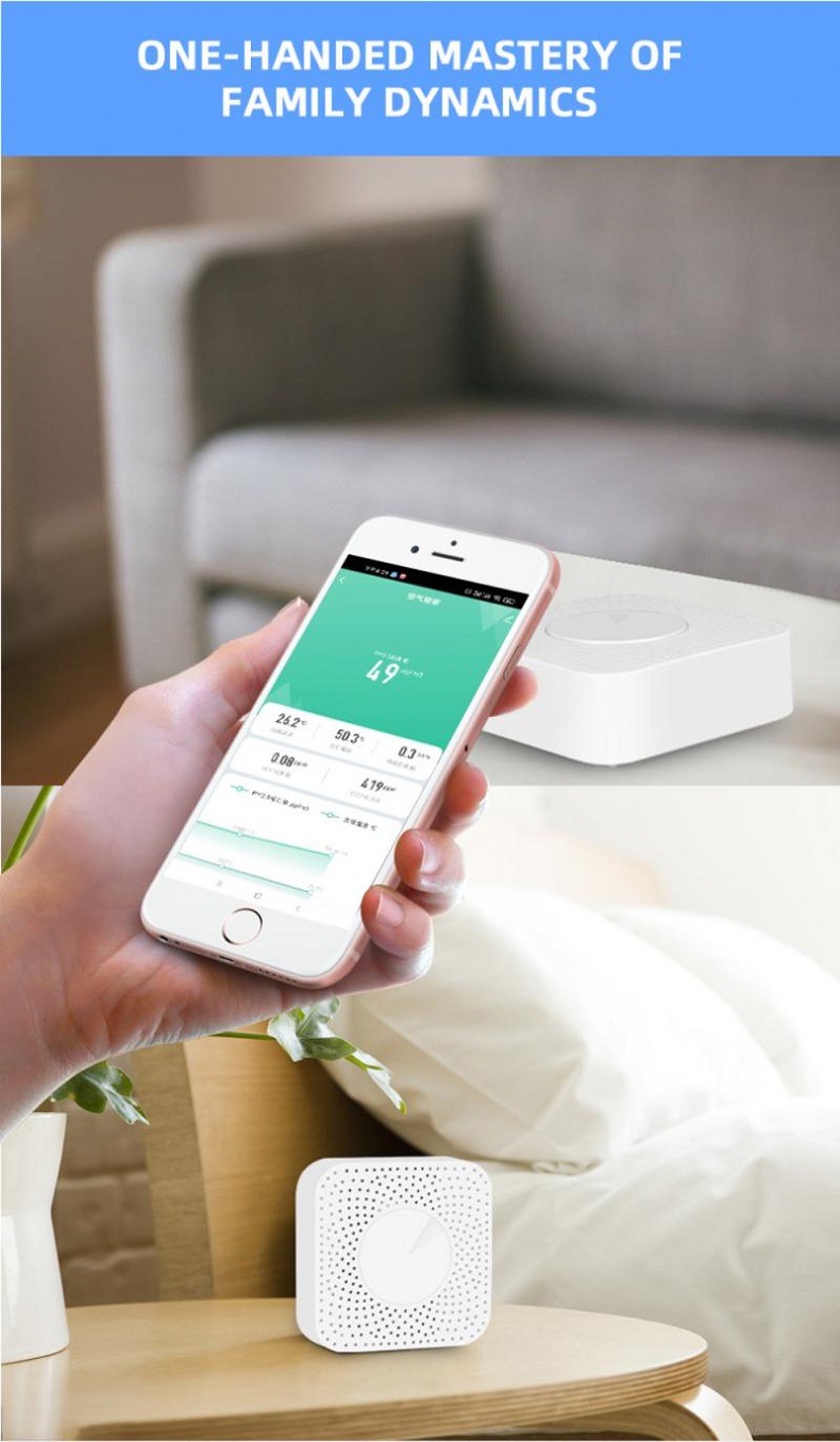 Tuya-Zb-30WIFI-Smart-6-In-1-Air-Box-PM25-Formaldehyde-VOC-CO2-Temperature-Humidity-Sensor-Alarm-Test-1941225-8
