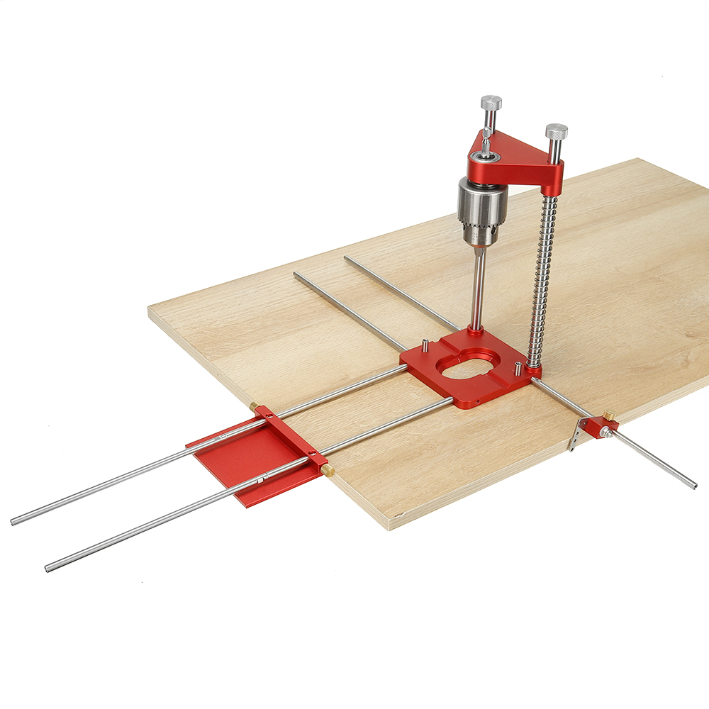 Upgraded-All-Aluminum-Alloy-Adjustable-Woodworking-Drill-Locator-Guide-With-8pcs-Extension-Rods-Flip-1907943-5