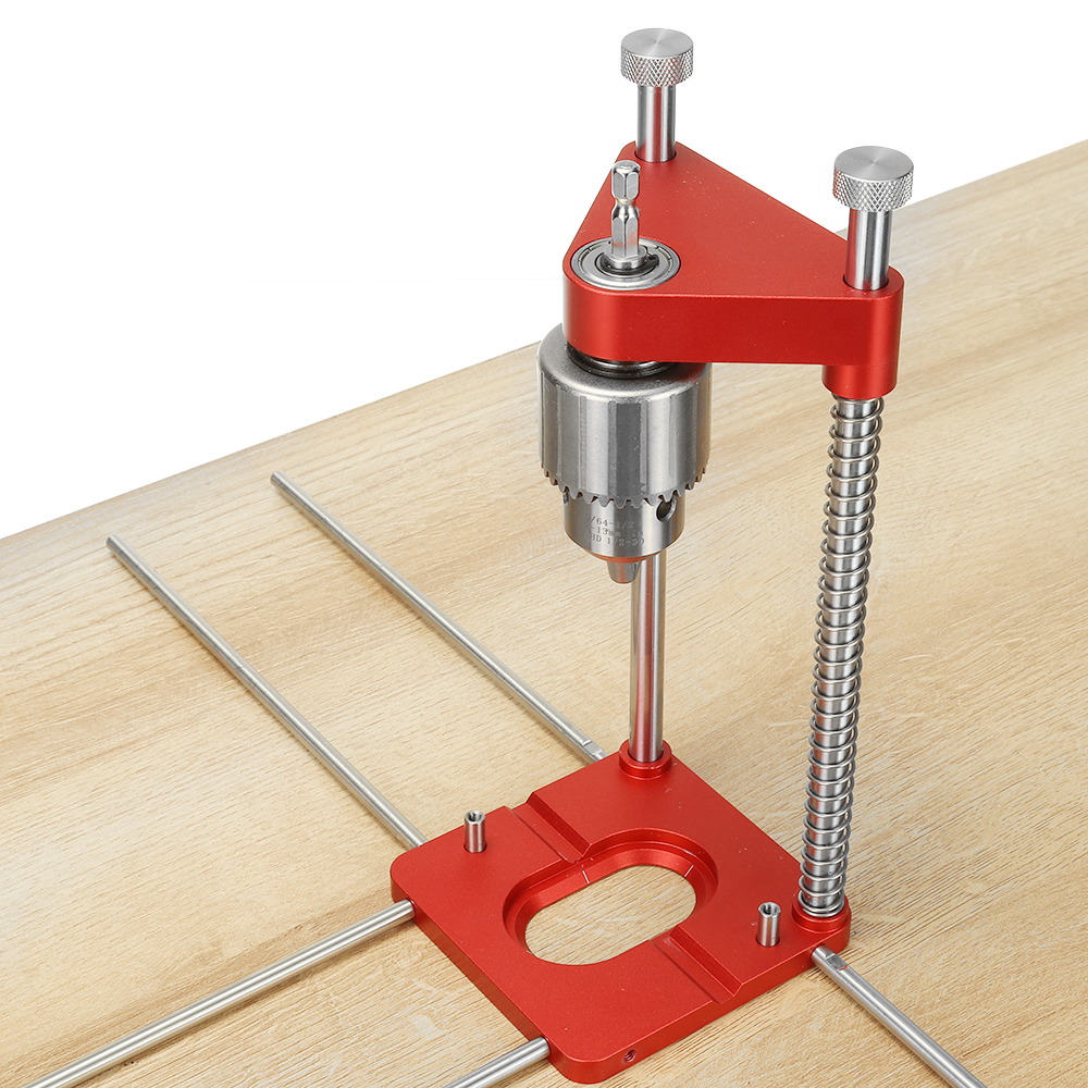 Upgraded-All-Aluminum-Alloy-Adjustable-Woodworking-Drill-Locator-Guide-With-8pcs-Extension-Rods-Flip-1907943-8