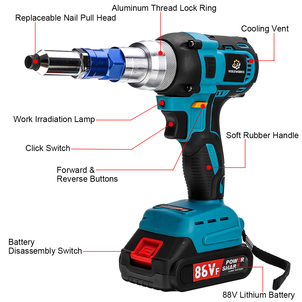 VIOLEWORKS-88VF-140Nm-Electric-Nail-Guns-Brushess-Cordless-Rivet-Riveter-Automatic-Riveting-Guns-Bli-1904972-8