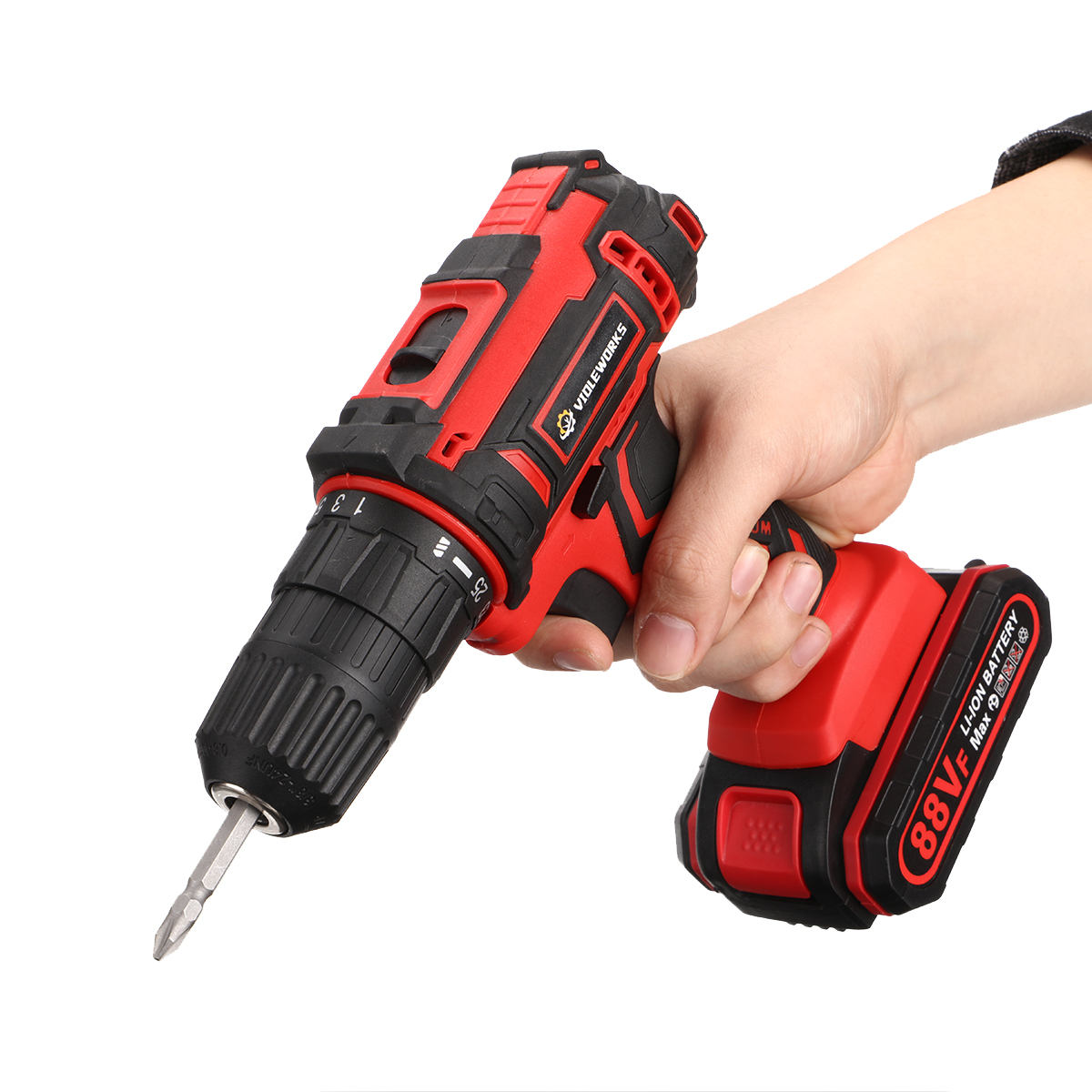 Violeworks-88VF-6000mAh-Cordless-Electric-Drill-Screwdriver--30Pcs-Accessories--12Pcs-Battery-1852201-10
