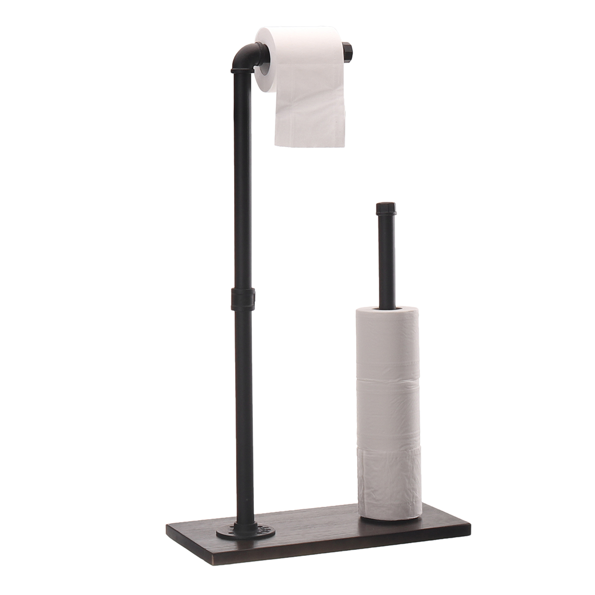 Wood-Paper-Towel-Holder-Stand-Free-Standing-Vintage-Toilet-Bathroom-Paper-Towel-Roll-Hold-Industrial-1723608-3