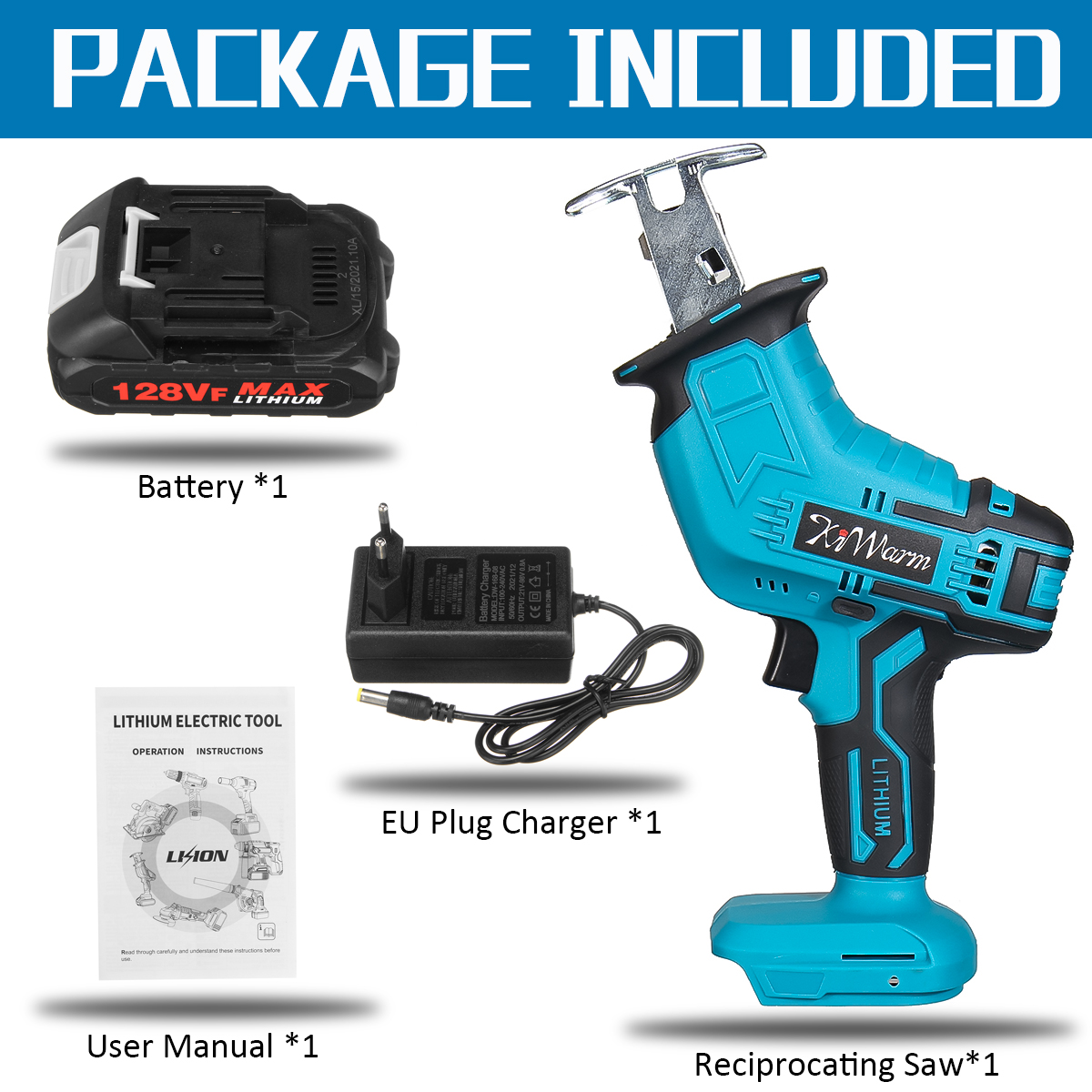 kiwarm-128VF-Cordless-Electric-Saber-Saw-Reciprocating-Blade-Saw-With-18V-Battery-Rechargeable-Wood--1945753-13