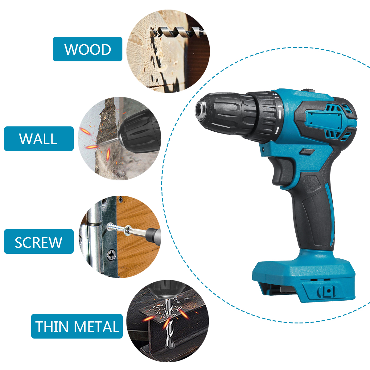 10mm-Rechargable-Electric-Drill-Screwdriver-1350RPM-2-Speed-Impact-Hand-Drill-Fit-Makita-Battery-1882944-5