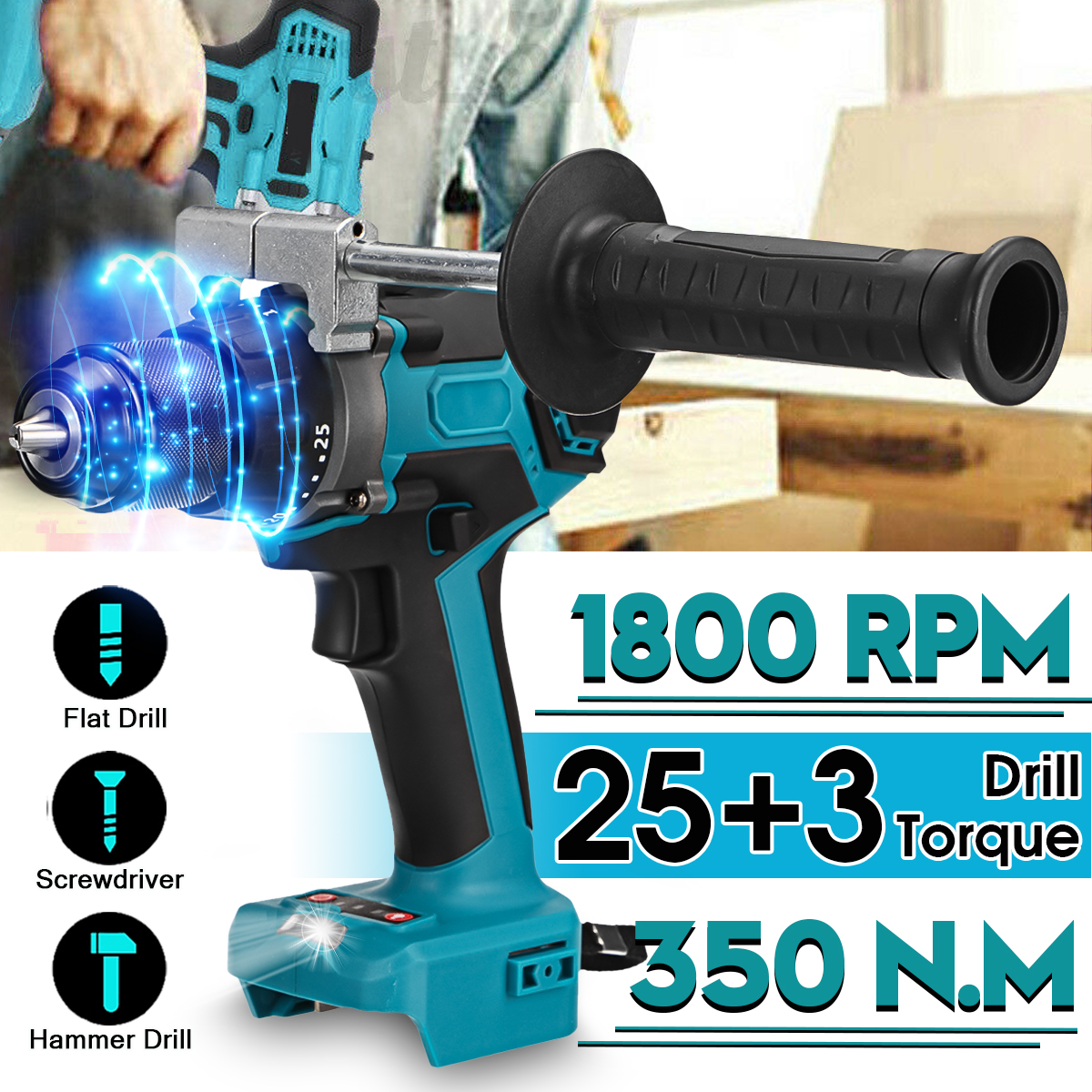 3-IN-1-Brushless-Electric-Hammer-Drill-Screwdriver-13mm-253-Torque-Cordless-Impact-Drill-For-Makita--1861682-1