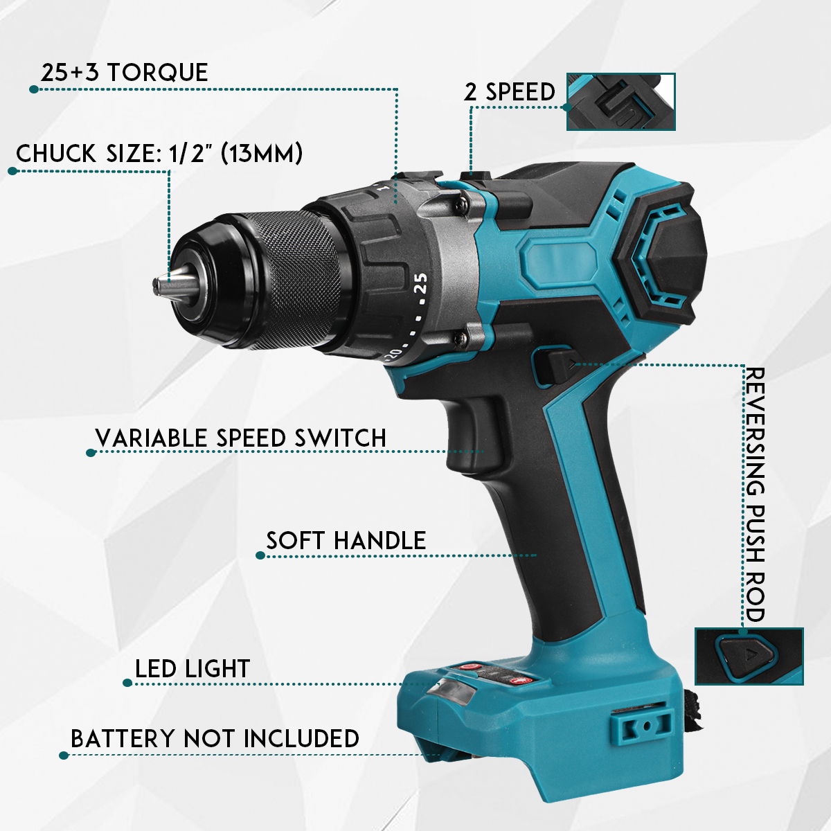 3-IN-1-Brushless-Electric-Hammer-Drill-Screwdriver-13mm-253-Torque-Cordless-Impact-Drill-For-Makita--1861682-3