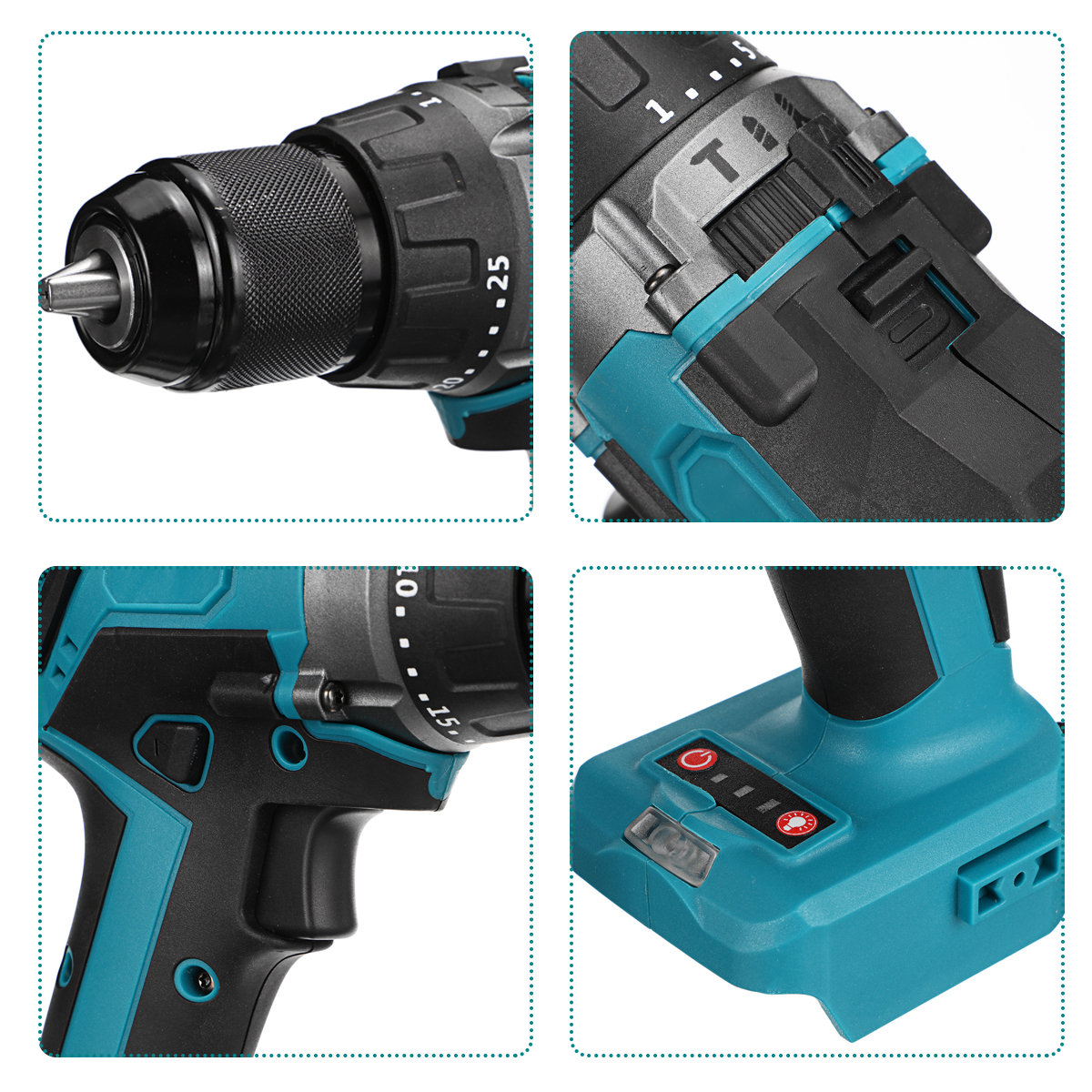 3-IN-1-Brushless-Electric-Hammer-Drill-Screwdriver-13mm-253-Torque-Cordless-Impact-Drill-For-Makita--1861682-4