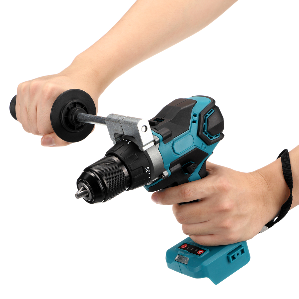 3-IN-1-Brushless-Electric-Hammer-Drill-Screwdriver-13mm-253-Torque-Cordless-Impact-Drill-For-Makita--1861682-9