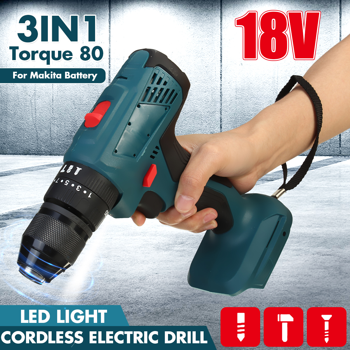 3-In-1-Cordless-Rechargeable-Electric-Screwdriver-Impact-Drill-10mm-for-18V-Makita-Battery-1704029-3