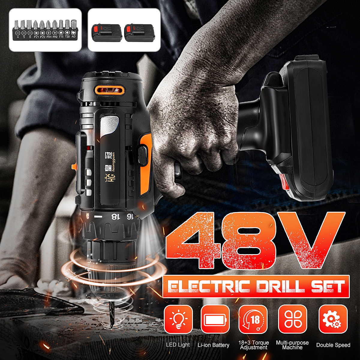 48V-Electric-Drill-Cordless-Rechargeable-Screwdriver-Drill-Screw-Set-Repair-Tools-Kit-1501700-2