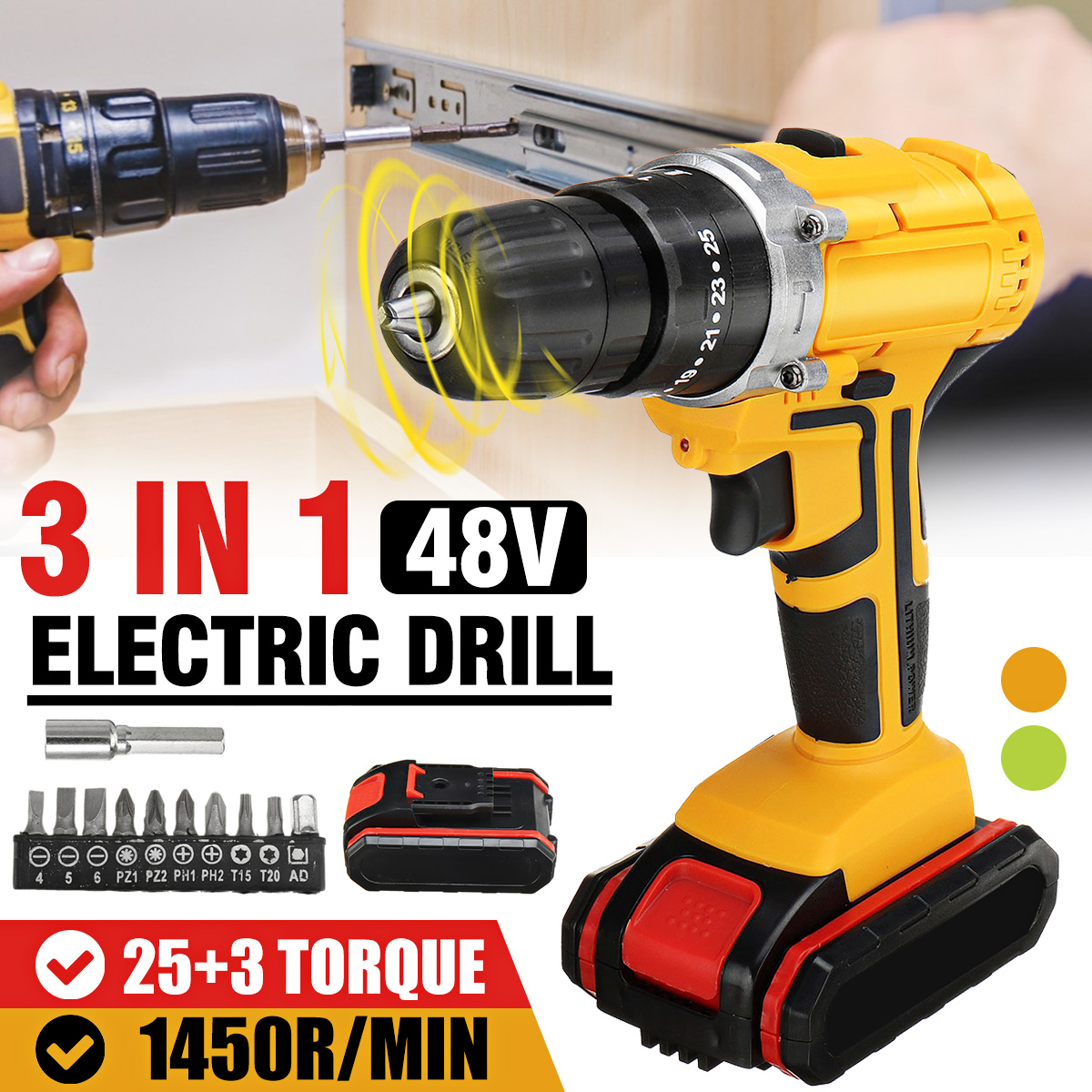48VF-22800mAh-Cordless-Rechargable-3-In-1-Power-Drills-Impact-Electric-Drill-Driver-With-1Pcs-Batter-1877434-4