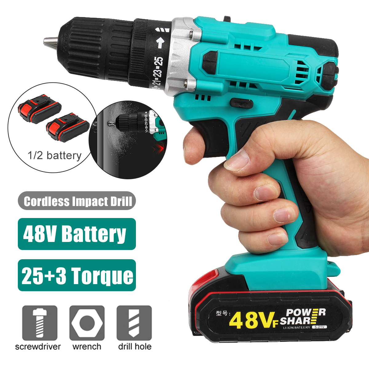 48vf-3-In-1-Multifunctional-Cordless-Drill-Electric-Torque-Wrench-Screwdriver-Drill-38-Inch-Chuck-Co-1843520-5