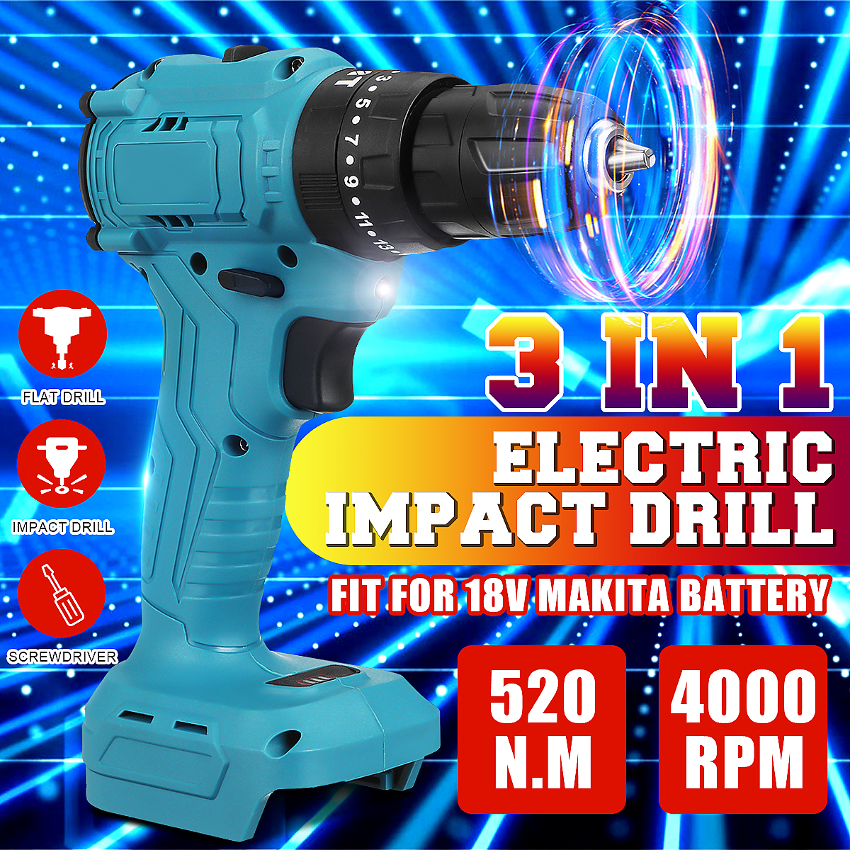 520Nm-Brushless-Cordless-38-Electric-Impact-Drill-Driver-Replacement-for-Makita-18V-Battery-1733295-1