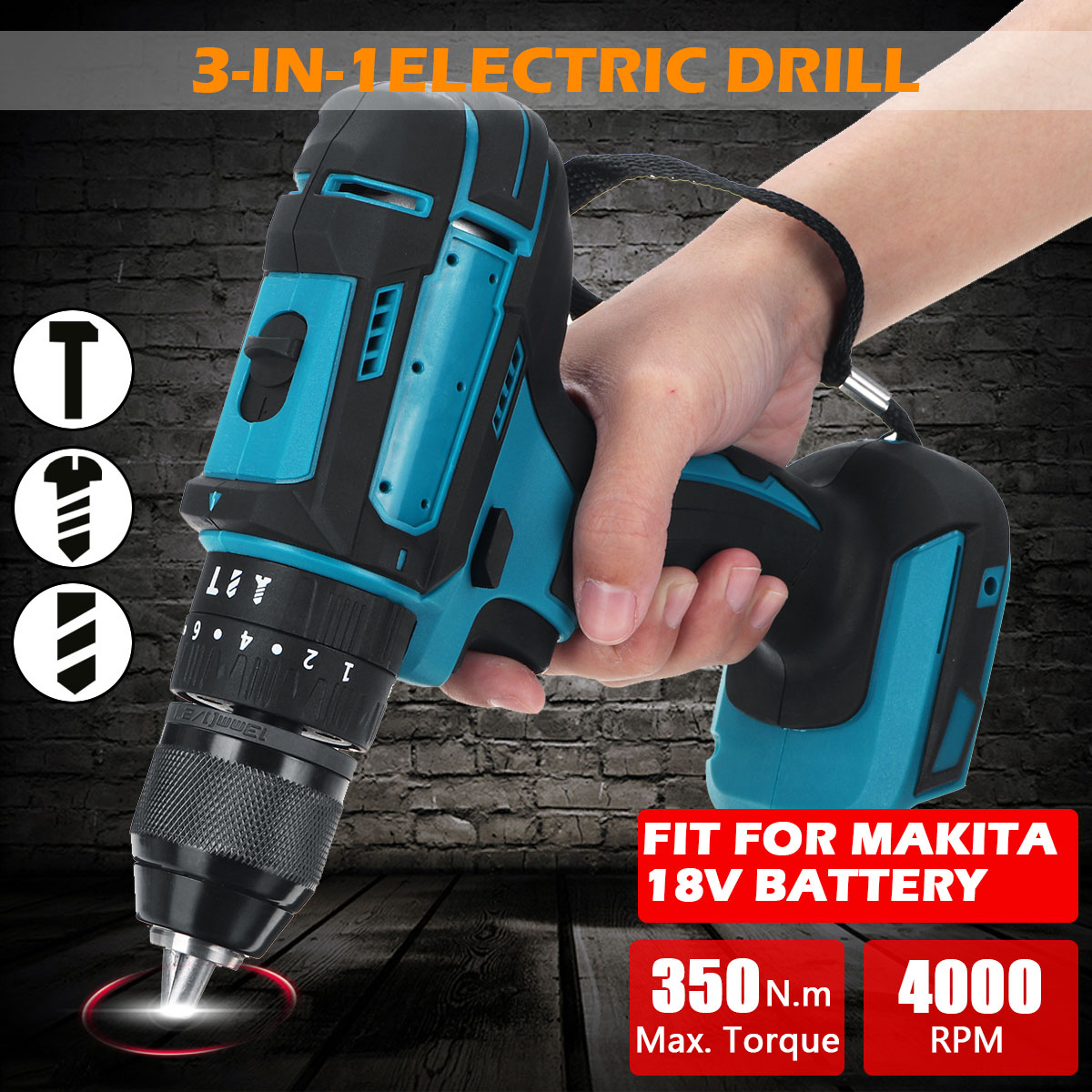 Drillpro-10mm-Chuck-Impact-Drill-350Nm-Cordless-Electric-Drill-For-Makita18V-Battery-4000RPM-LED-Lig-1642853-3