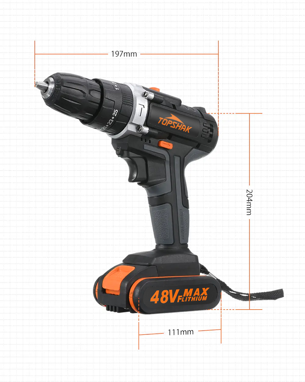 Topshak-TS-ED1-Cordless-Electric-Impact-Drill-Rechargeable-2-Speeds-Drill-Screwdriver-W-1-or-2-Li-io-1523051-9