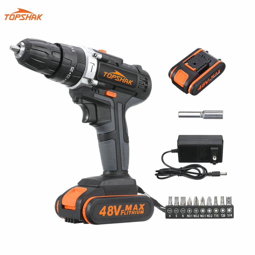Topshak-TS-ED1-Cordless-Electric-Impact-Drill-Rechargeable-2-Speeds-Drill-Screwdriver-W-1-or-2-Li-io-1523051-10