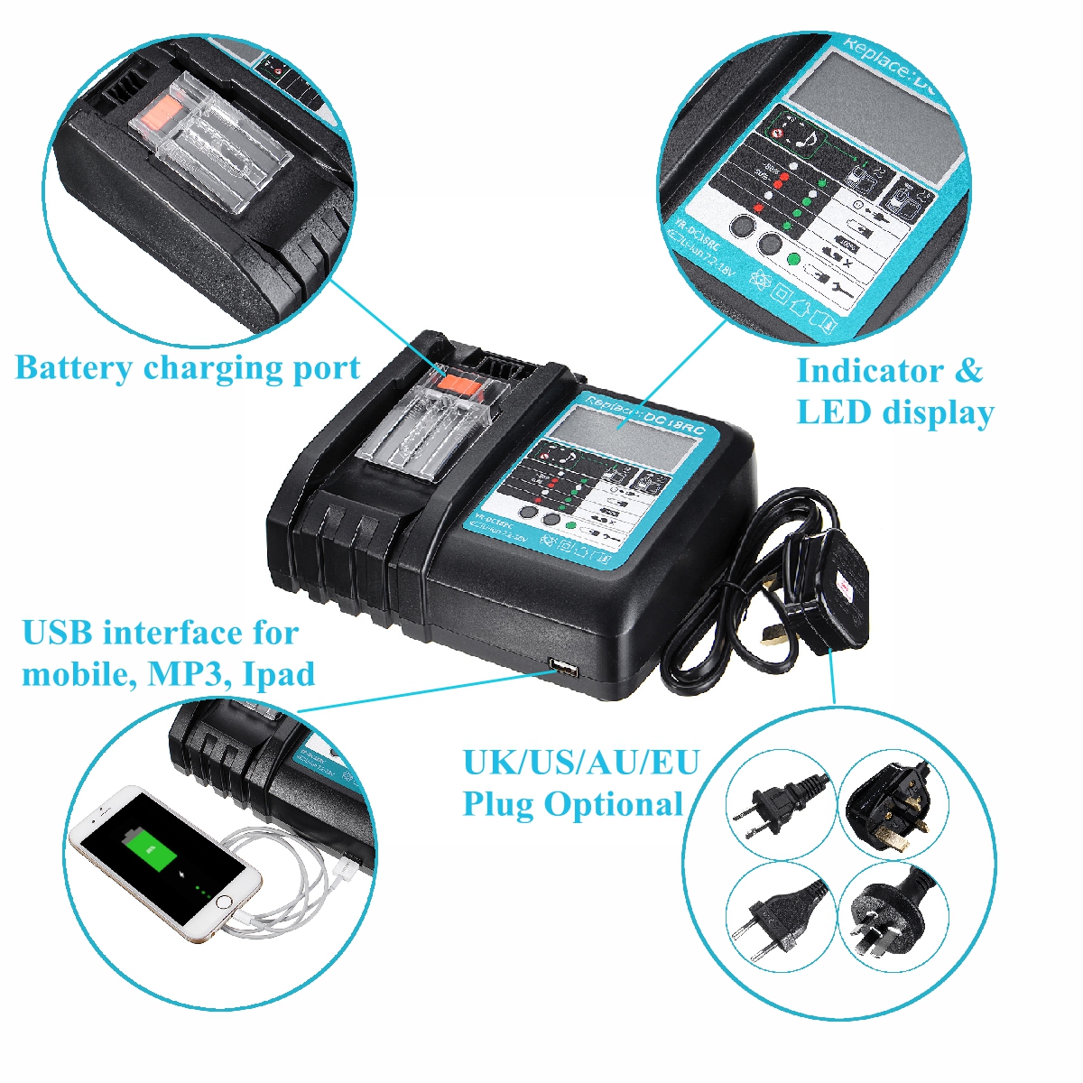 DC18RC-Fast-Lithium-Ion-USB-Battery-Charger-LED-Display-BL1830-BL1840-BL1850-For-144V-18V-Makta-Batt-1514271-5