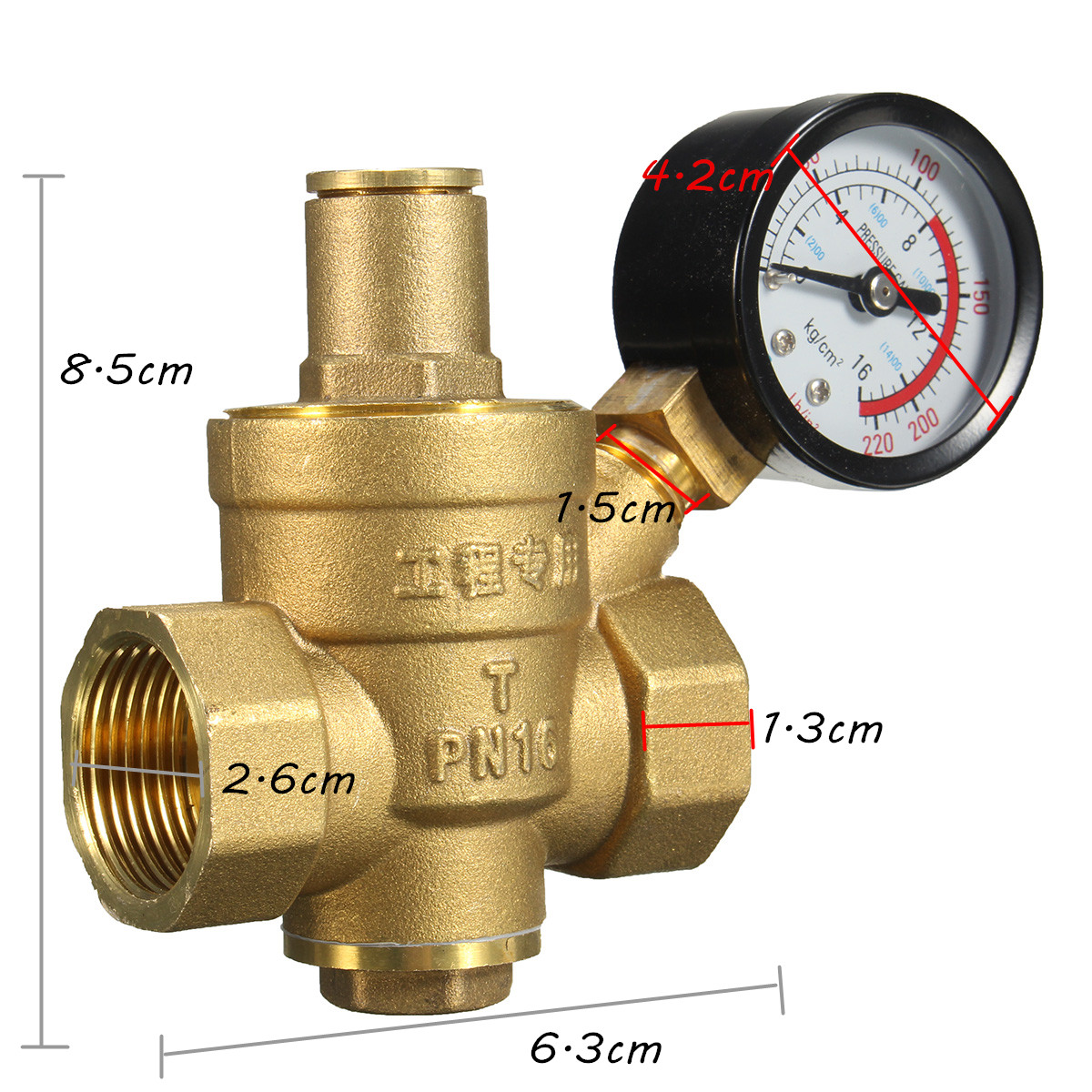 DN20-NPT-34quot-Adjustable-Brass-Water-Pressure-Regulator-Reducer-with-Gauge-Meter-1135674-1