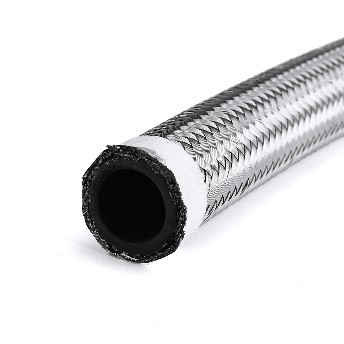 1FT-AN4-AN6-AN8-AN10-Fuel-Hose-Oil-Gas-Hose-Line-Pipe-Nylon-Stainless-Steel-Braided-Silver-1683291-6
