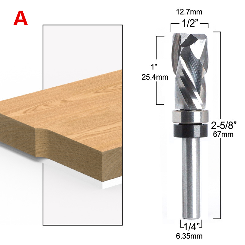 6mm635mm127mm-Carbide-CNC-Router-Bit-Bearing-Ultra-Perfomance-Compression-Flush-Trim-Milling-Cutter--1899831-1