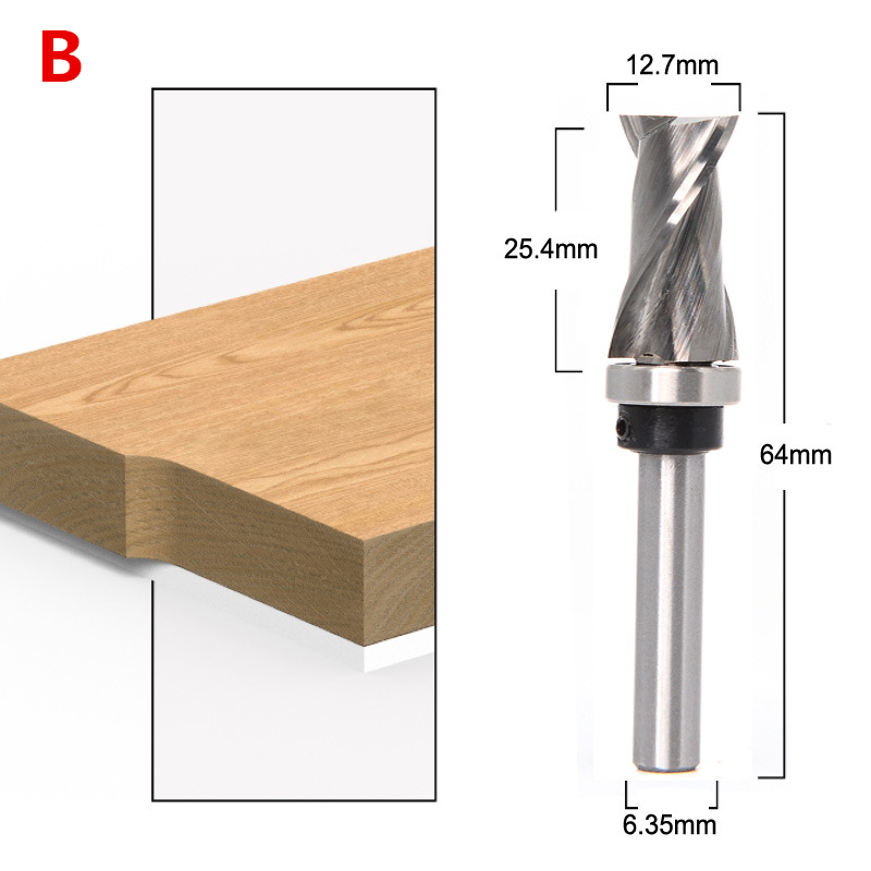 6mm635mm127mm-Carbide-CNC-Router-Bit-Bearing-Ultra-Perfomance-Compression-Flush-Trim-Milling-Cutter--1899831-2