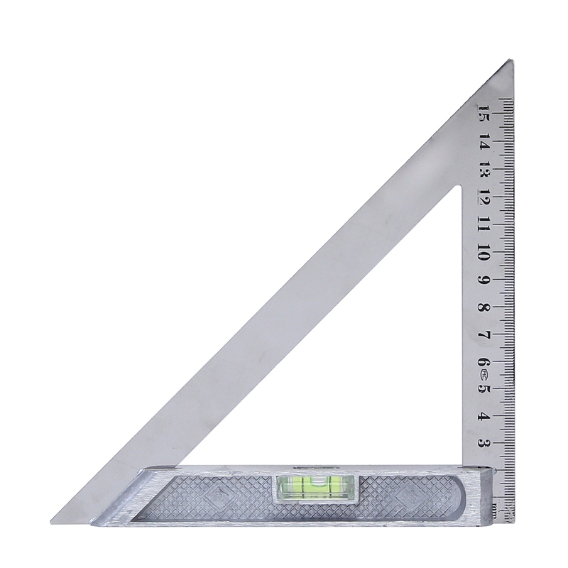 150mm-200mm-Triangle-Ruler-Measuring-Tool-90deg-Alloy-with-Level-Bubble-1143382-2