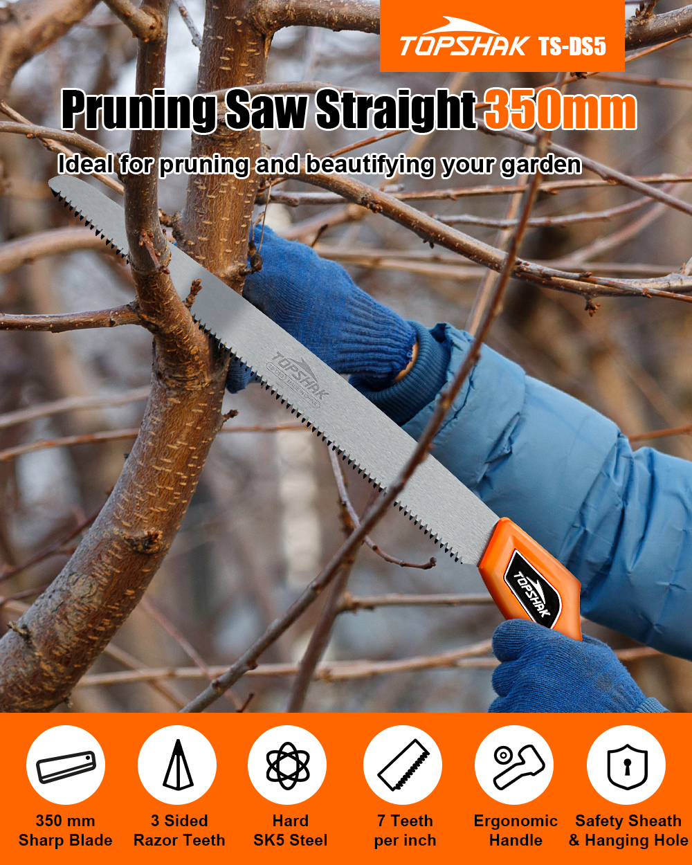TOPSHAK-TS-DS5-350mm-Straight-Saw-Use-for-Gardening-Camping-Tree-Trimming-Cutting-Wood-Branches-1935639-1