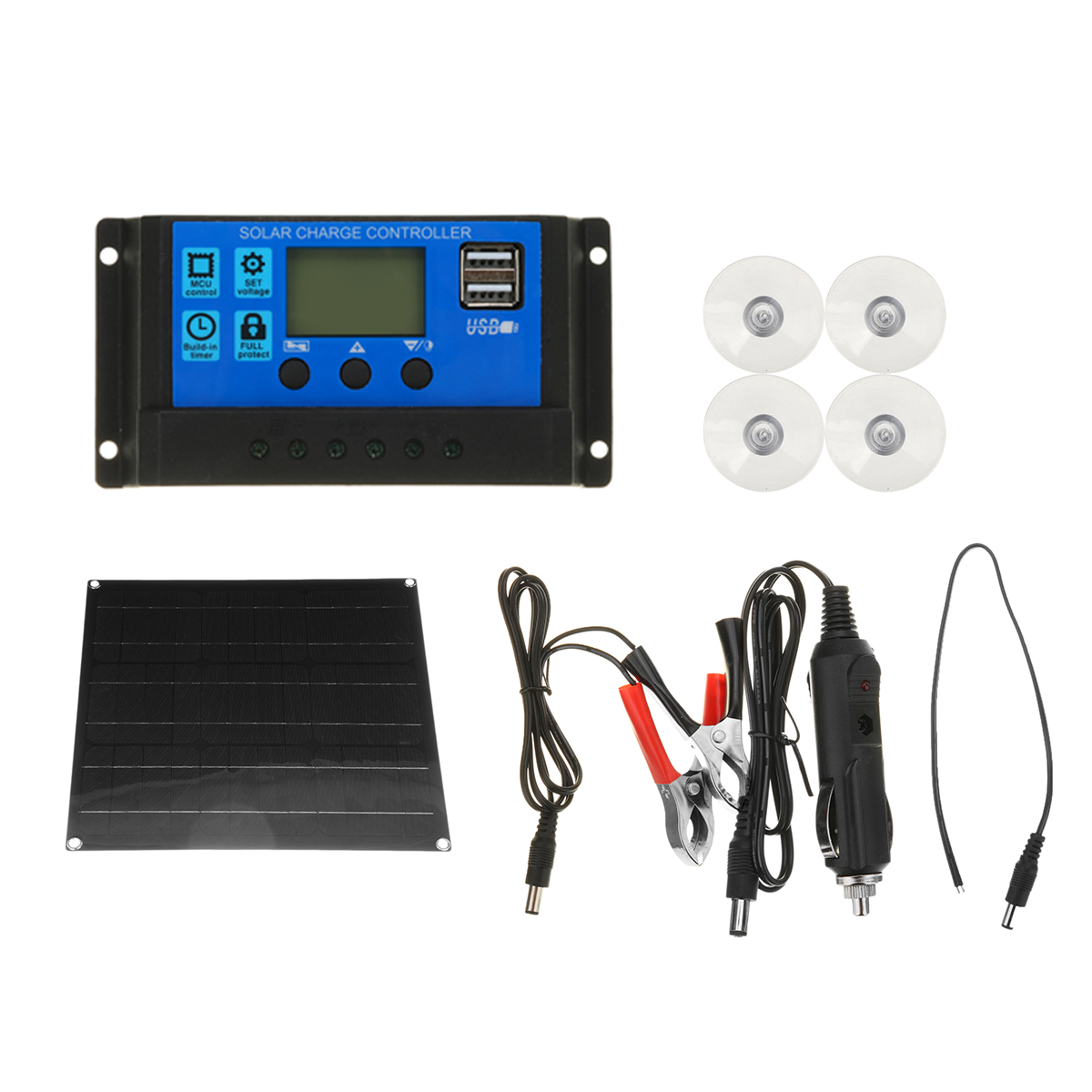 30-90A-Solar-Panel-Kit-Dual-USB-Port-Battery-Charger-LCD-Controller-With-4Pcs-Suckers-1848021-3