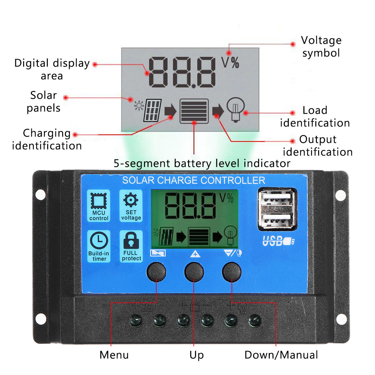 40W-12V-Solar-Panel-Kit-60A100A-Battery-Charger-Controller-Camping-RV-Caravan-Boat-1918504-4