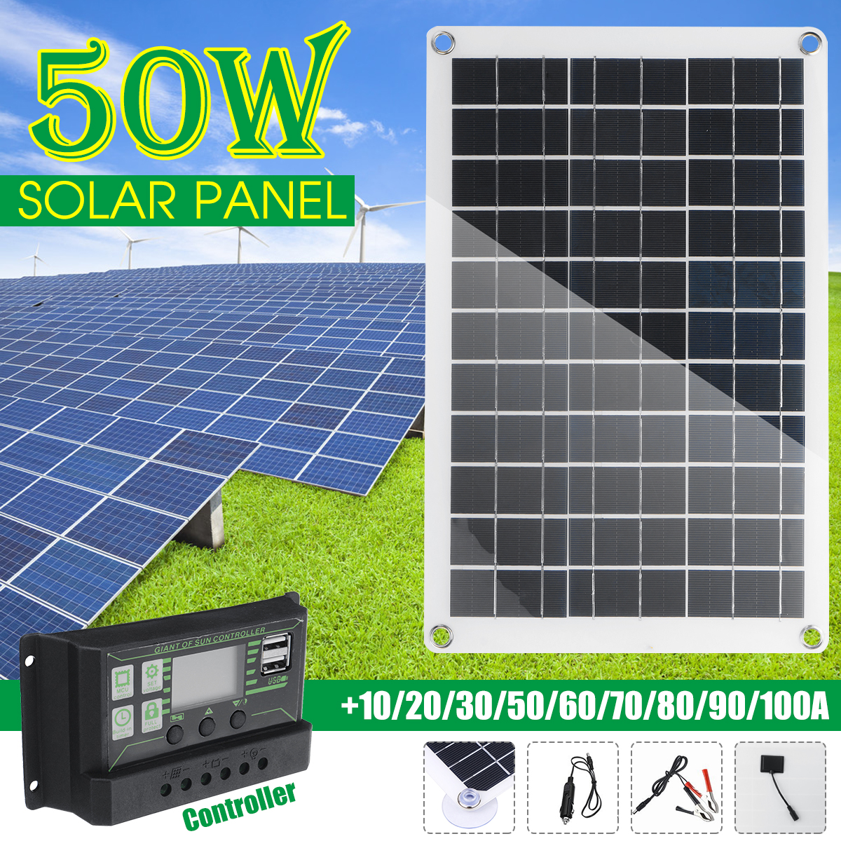 50W-Solar-Panel-Kit-MPPT-Solar-Charge-Cotroller-12V-Battery-Charger-10-100A-LCD-Controller-For-Phone-1839676-1