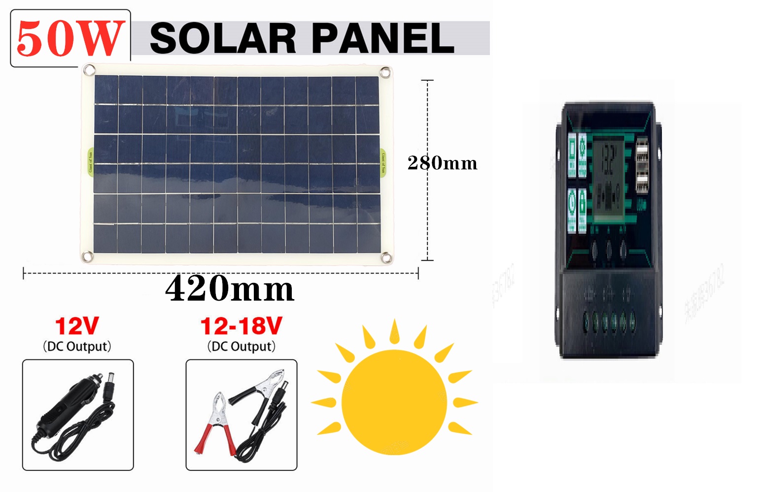 50W-Solar-Panel-Kit-MPPT-Solar-Charge-Cotroller-12V-Battery-Charger-10-100A-LCD-Controller-For-Phone-1839676-14