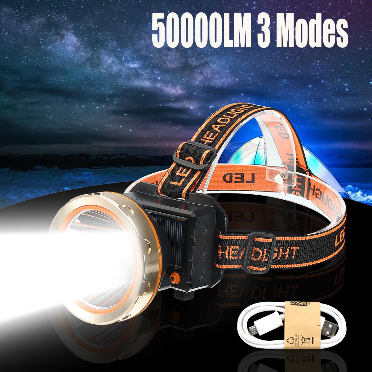 50000Lm-Elfeland-Solar-Rechargeable-3-Mode-Headlight-Headlamp-Torch-USB-Light-1302908-1