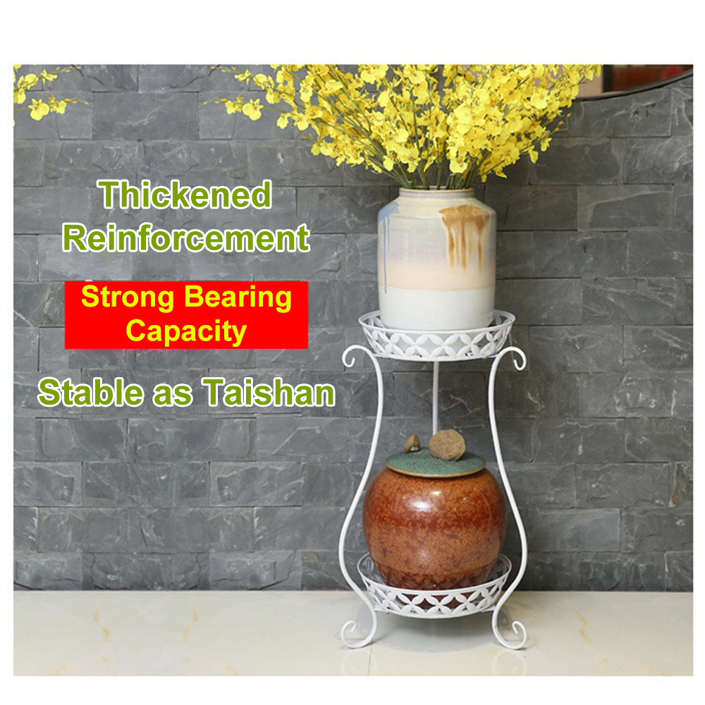 European-Wrought-Iron-Metal-Flower-Pot-Stand-Double-Floor-Plant-Rack-1634732-3
