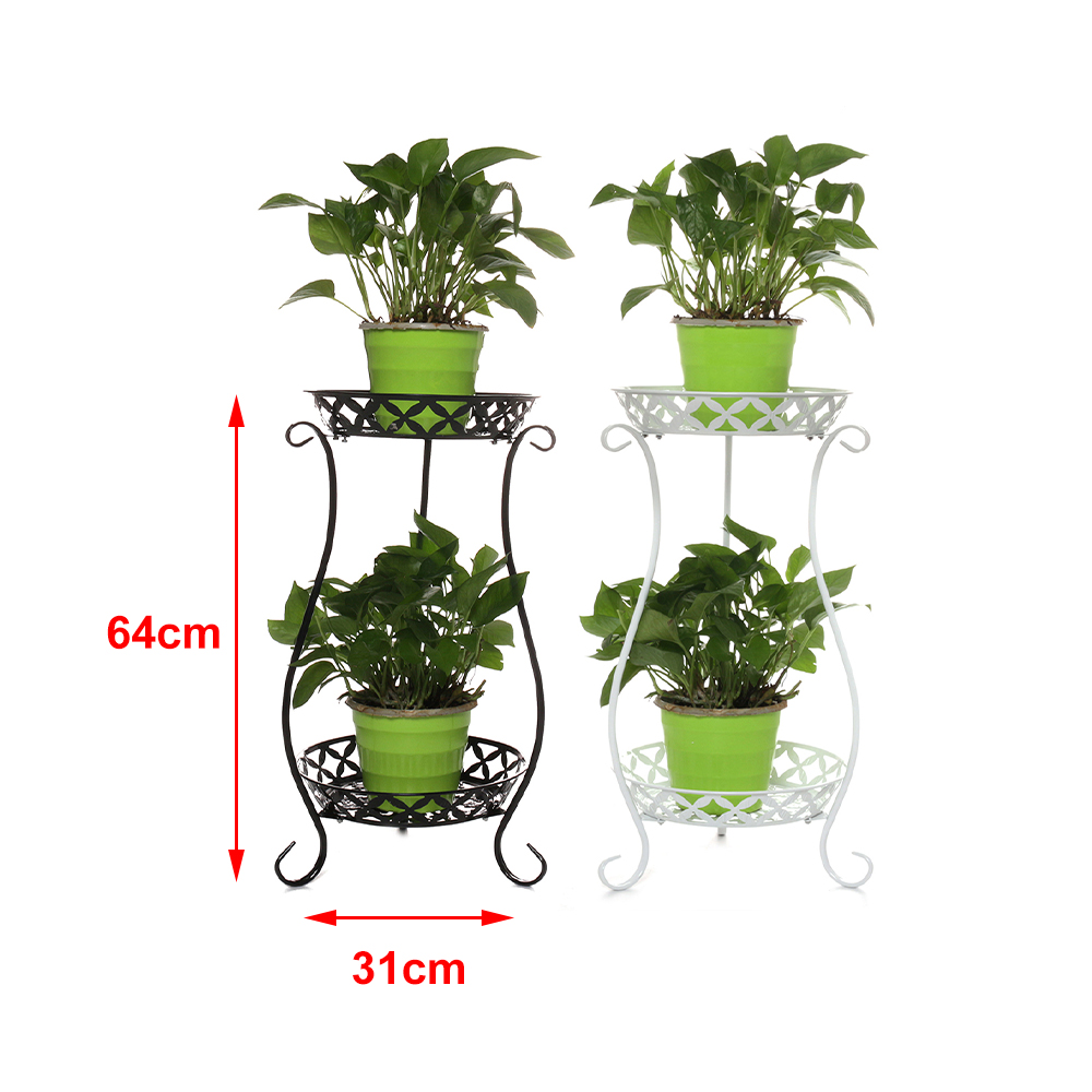 European-Wrought-Iron-Metal-Flower-Pot-Stand-Double-Floor-Plant-Rack-1634732-8